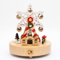 jeancard Music Box Wood Send Girls Girlfriends Children Birthday Snowflake Ferris Wheel Christmas Gifts Limited