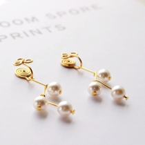 Ear-less ear clip painless invisible mosquito coil ear clip pearl ear jewelry Joker falling star pearl ear hook earrings
