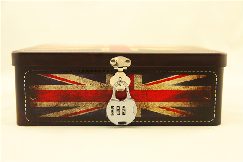 Password box with lock certificate box jewelry box iron box incubator box couples secret box iron box