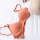 Giày cao cổ đế phẳng ngực Pháp không có vòng đệm đồ lót nữ mùa thu và mùa đông mỏng ngực nhỏ bằng vải cotton thoáng khí gợi cảm