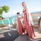 Đầm bố mẹ con mùa hè 2018 mới đầm đi biển bên bờ biển cho bé váy dài váy bé gái đi biển Trang phục dành cho cha mẹ và con