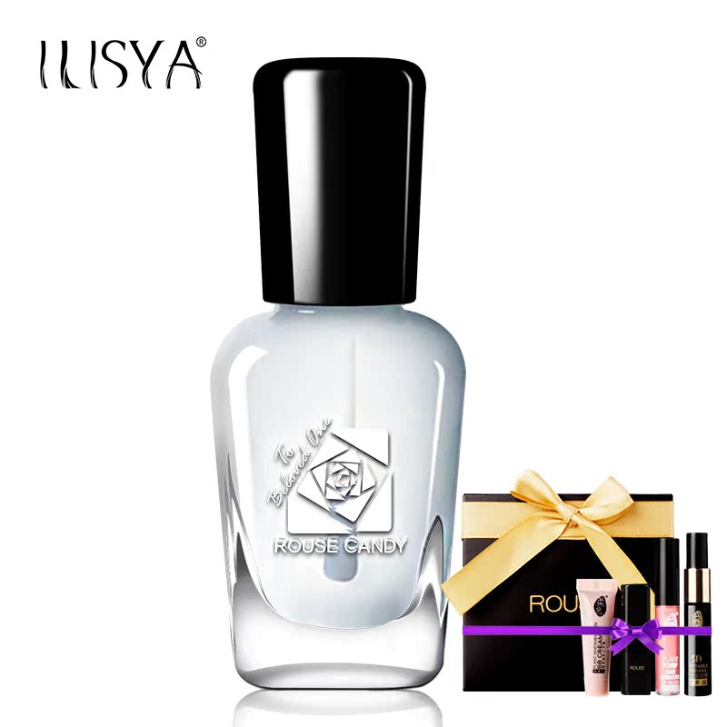 ILISYA可撕可剥指甲油 无毒美甲Rs01透明色营养油护甲油亮油16ml