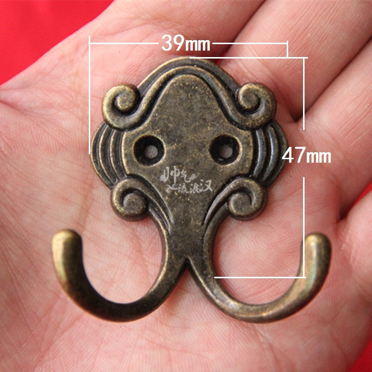 Eurostyle Creative Hook Retro Double Crochet Home Wardrobe Clothes Hook Clothes Hanger Door Rear Clothe Hood Hook Wall-mounted Door Hook