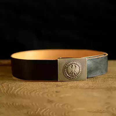 German military version 90 s double-layer tanning leather dress belt early German imported belt vintage retro