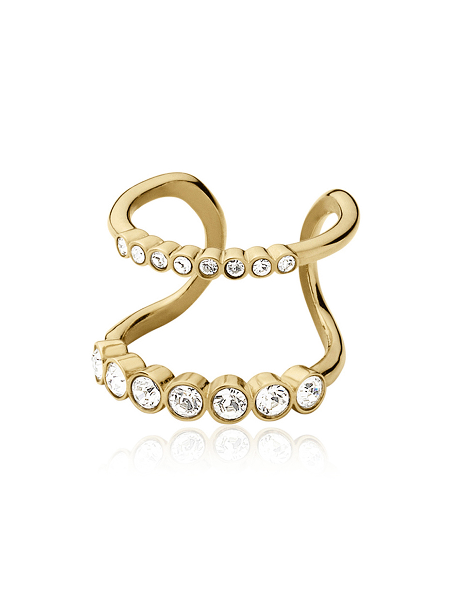 DYRBERG/KERN 金色新现代主义系列曲线戒指