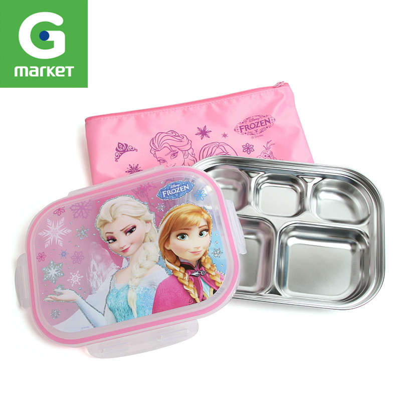 韩国正品 [Disney Frozen]冰雪奇缘不锈钢便当袋儿童餐盒饭盒