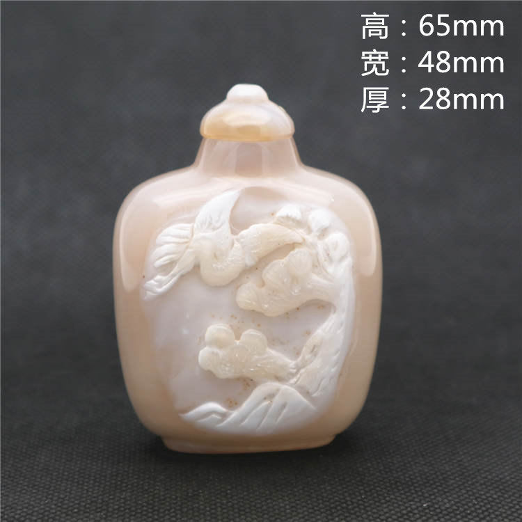 Handmade naut snuff kettle Old carving with sculpture fine flaws practical 15