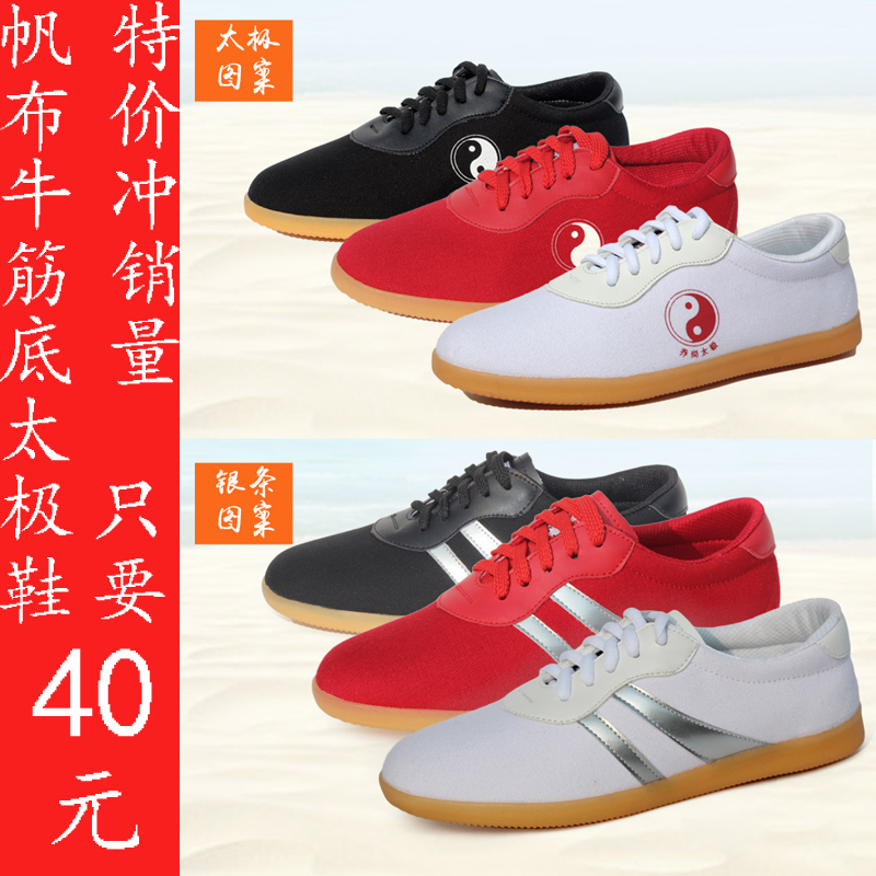 Joshan Tai Chi Shoes Canvas Women's Thickening Bull Gluten Bottom Cloth Shoes Taijiquan Shoes Martial Arts Shoes Martial Arts Shoes Wear-proof Xia-Taobao