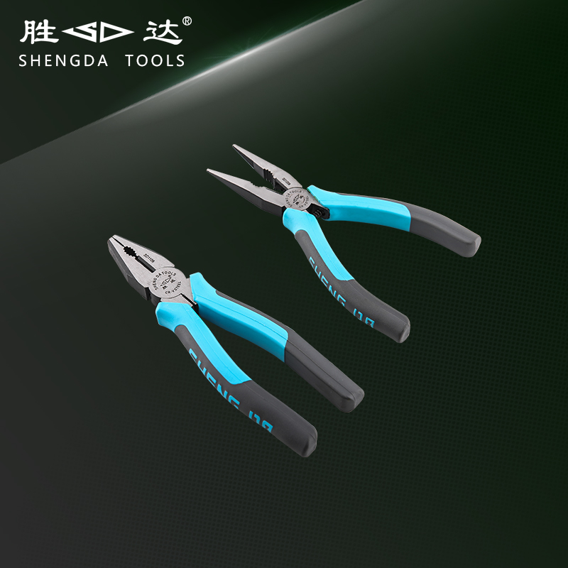 Shengda tools Blue handle Japanese household oblique mouth pliers Wire pliers Tip tip pliers Electrician tiger shear pliers
