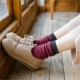 Sen kẻ sọc retro len đống chồng vớ màu điểm khởi động vớ ánh sáng retro phụ nữ vớ mùa thu và mùa đông mới vớ ấm ống tất cao cổ đến gối Bít tất nữ