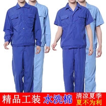  Summer work clothes suit short-sleeved mens long-sleeved top factory workshop construction site outdoor construction tooling printing