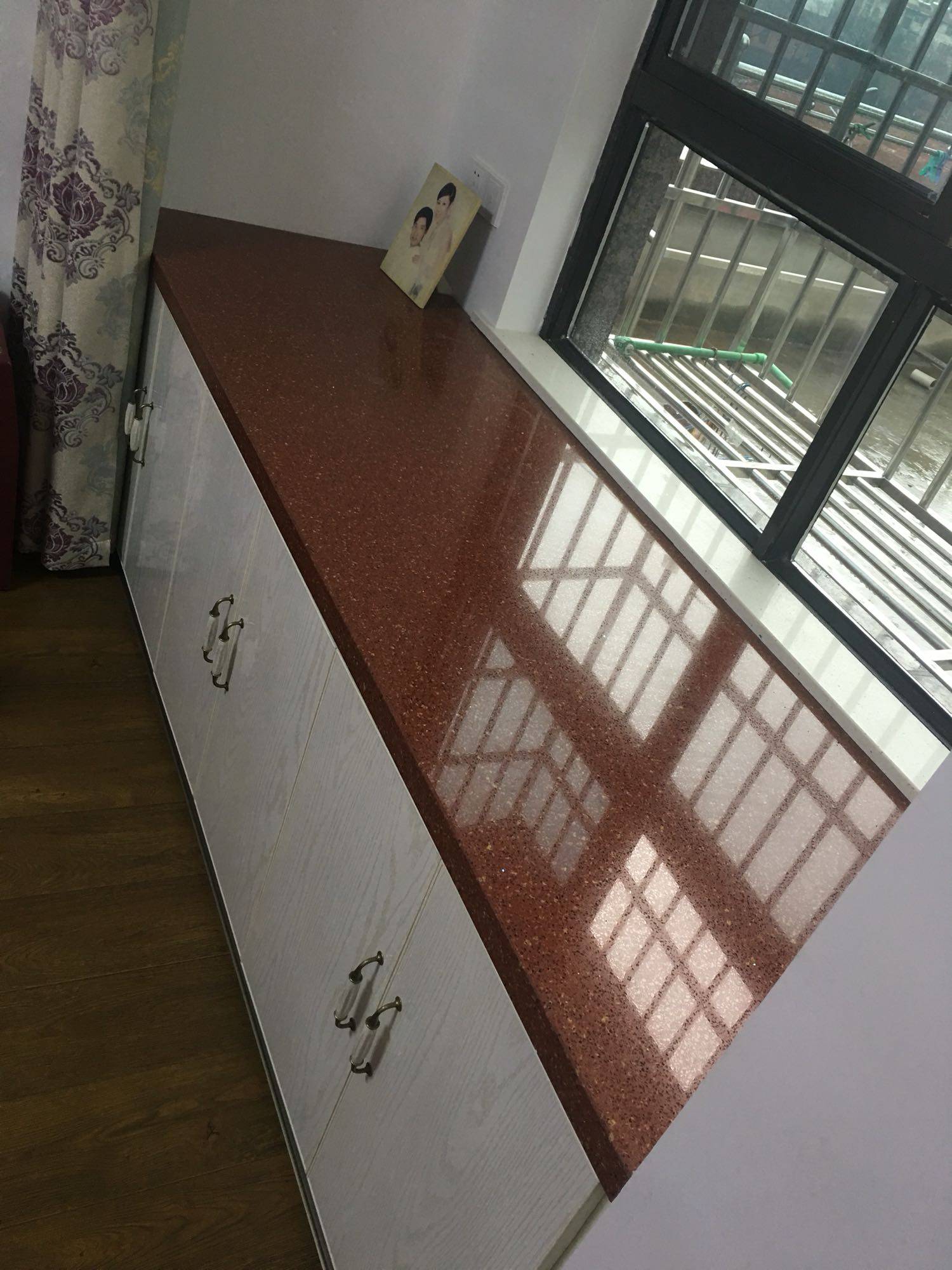 Custom made quartz stone artificial marble bay window kitchen countertop bar counter window sill bathroom cabinet over door stone Beijing