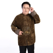Winter Tang phù hợp với nam trung niên áo khoác thường Trung Quốc cào vải gió nút trang trí quốc phục nam