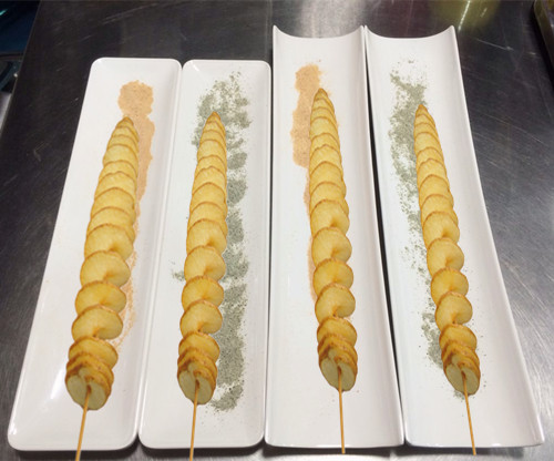 Potato tower seasoning plate raspberry Korea tornado potato machine Cyclone semi-automatic potato tower machine crisp pulp powder box