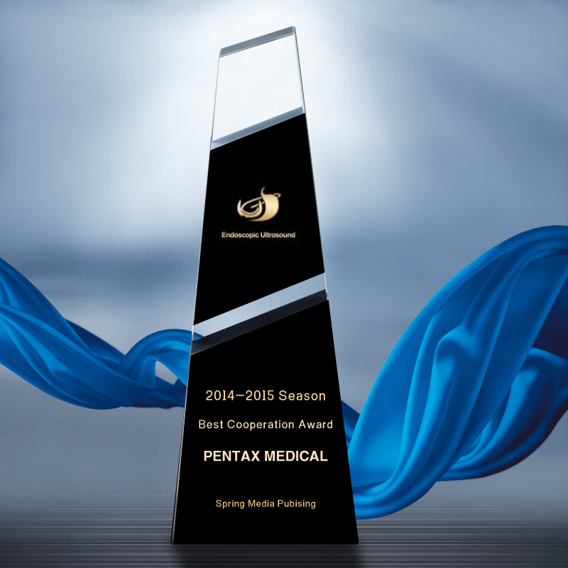 Bozhi Creative Crystal Trophy Customized High-grade Black Crystal Medal Customized Memorial Trophy Honorary Authorization Card