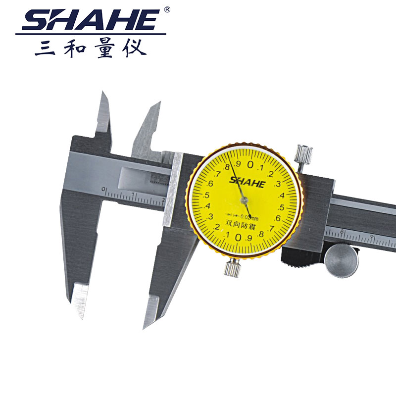 SHAHE three and stainless steel caliper with meter precision 0 02 meter card two-way shockproof vernier caliper head