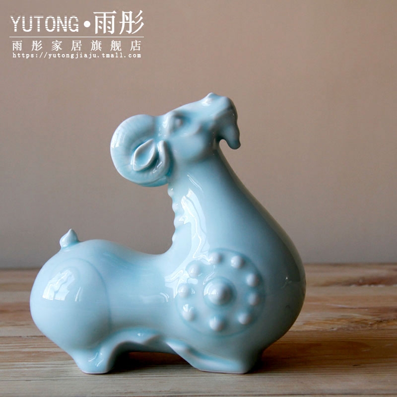 Rain tong home | shadow celadon porcelain manually longevity sheep home home home act the role ofing auspicious place jingdezhen porcelain manually