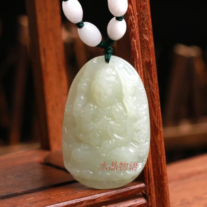 Hetian Jade Patron Saint Amulet Pendant Thousand-handed Guanyin Lucky gift Rat Natal Buddha Pendant