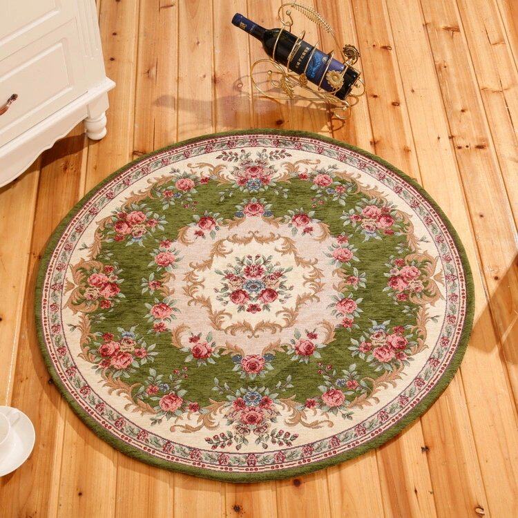 Carpet European pastoral style living room porch floor mat round computer chair cushion bedroom bedside blanket study computer chair