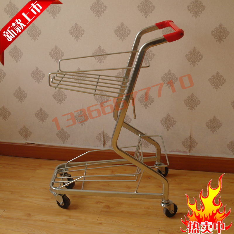 New upscale day style double layer shopping cart trolley bar cart KTV small cart red wine cart-Taobao