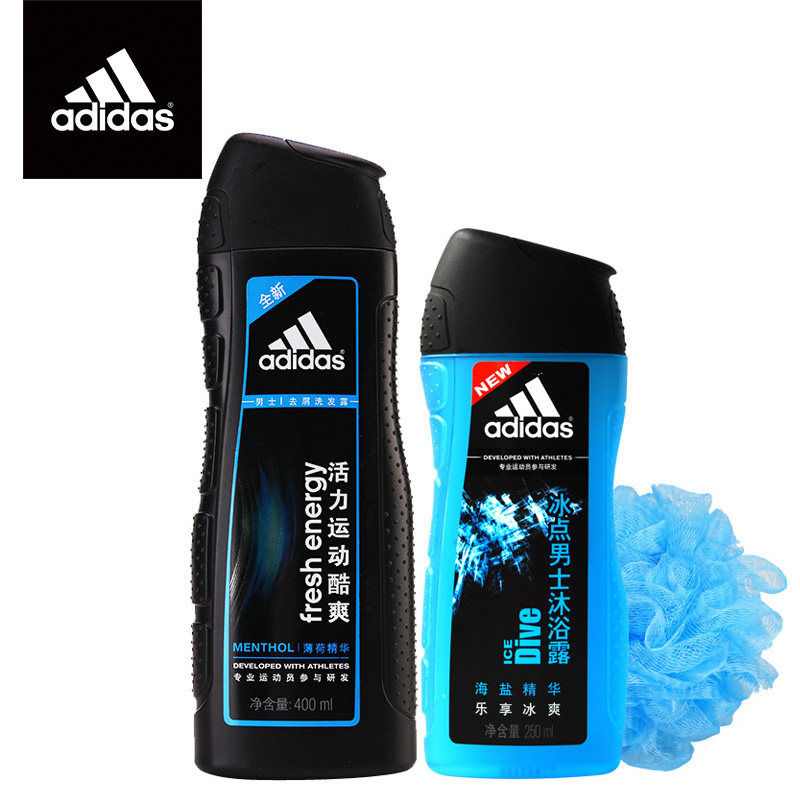 【天猫超市】阿迪达斯男士活力运动洗发水400ml+冰点沐浴露250ml