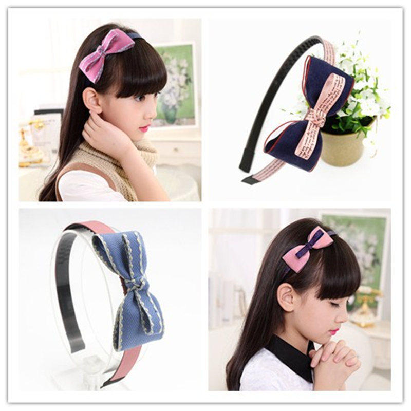South Korea imported children's big girl hair band Student hair band Korean version bow baby hairpin with teeth