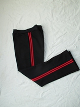 Autumn and winter New Blue Black Classic 2 red bar strip school pants same pants casual pants mens and womens sweatpants