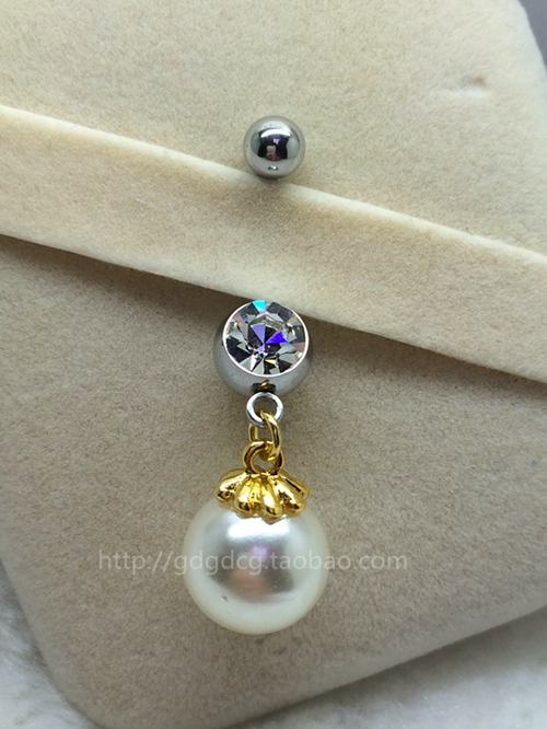 Han edition of navel navel of navel cord for medical steel anti-allergic navel of Korean belly navel pearl belly dance nail