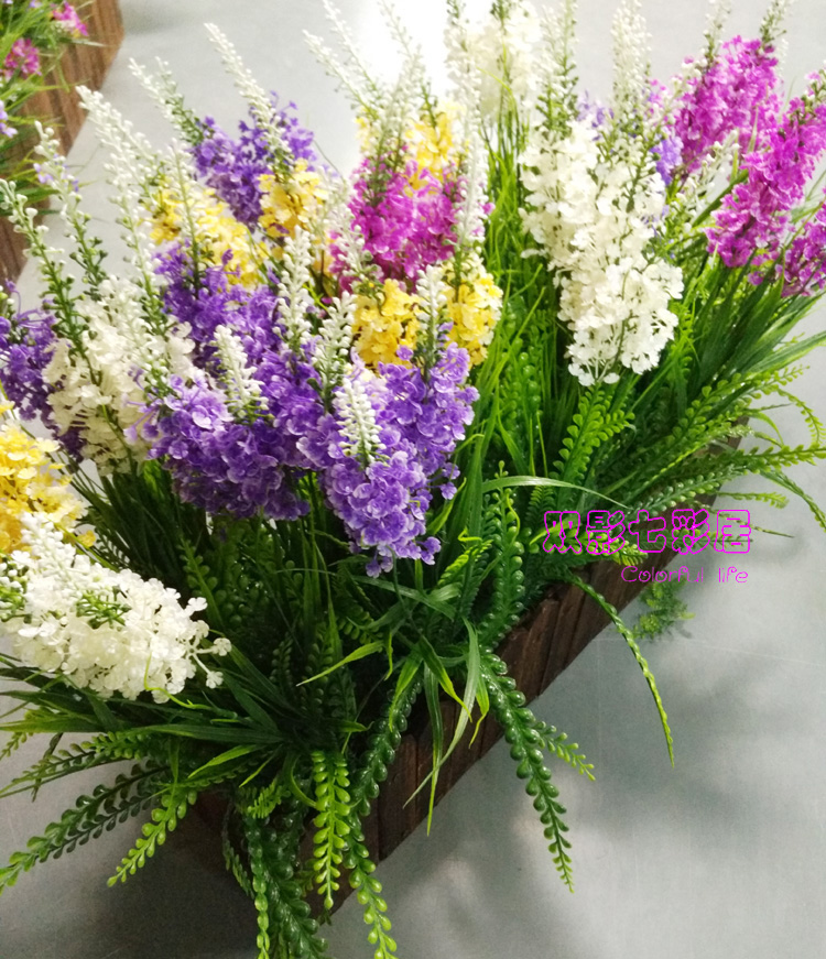 Artificial plastic fence flower lavender fence flower can put outdoor flowers fake flowers high branch flowers
