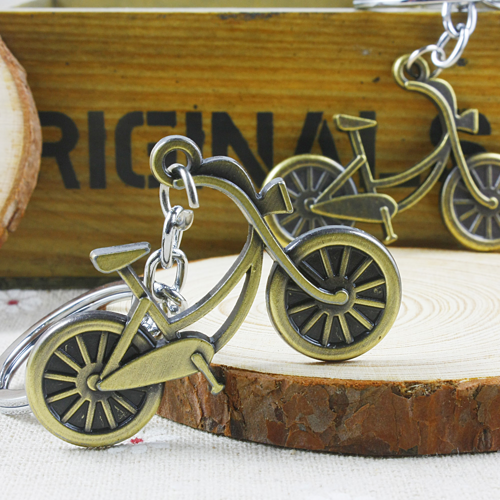 Creative Metal Small Bike Key Clasp Pendant Small Cute Mini Bike Ornament