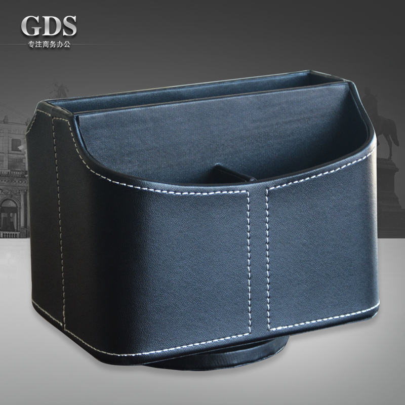 Business multifunction leather rotating remote control containing box creative pen holder desktop office stationery key storage