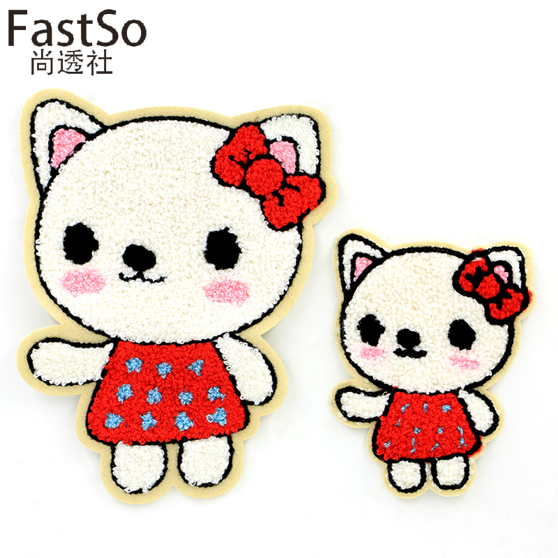 Cartoon towel embroidered cloth appliquer with children sweater decoration cloth stickhand sewn appliquer with large number of clothes down and down to the hole patch.