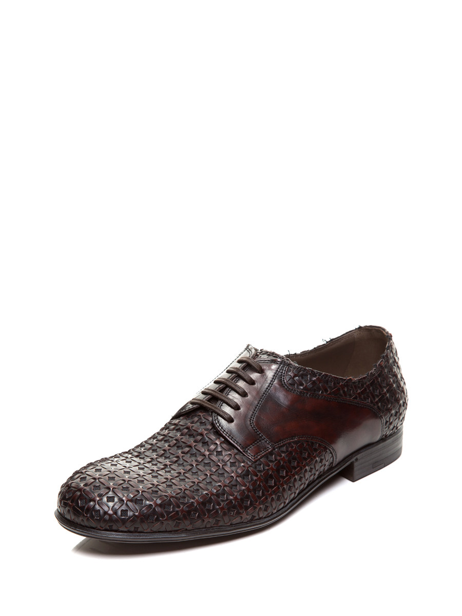 Dolce&Gabbana 酒红色编织设计德比鞋