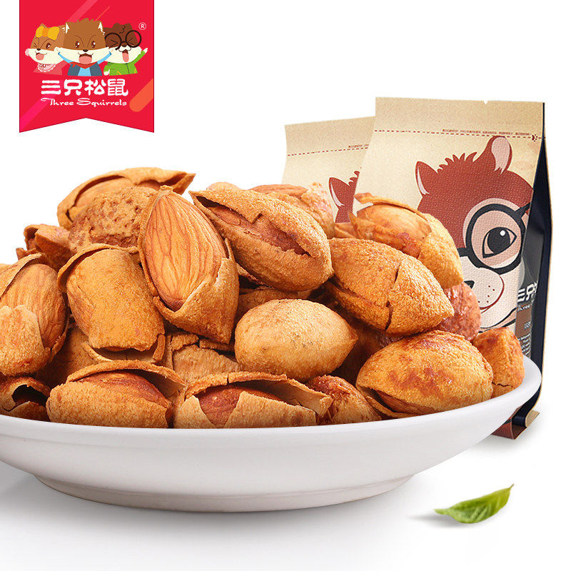 【天猫超市】三只松鼠手剥巴旦木235g零食坚果炒货特产干果巴达木