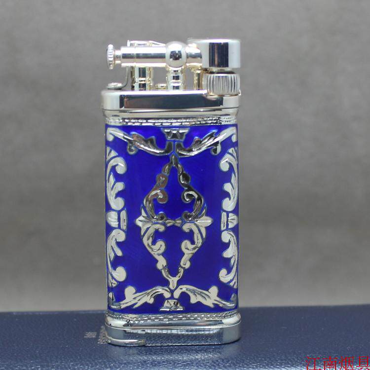 German Sillems cross 925 enamel single-sided engraving pipe lighter 1988RB