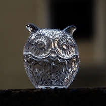 Dreamer European exquisite mini owl glass jar candy jar storage tank animal shape small ornaments