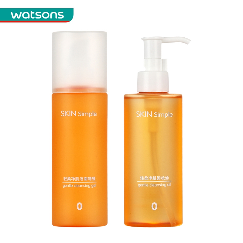 【屈臣氏】SkinSimple轻柔净肌洁面啫喱150ml+卸妆油150ml