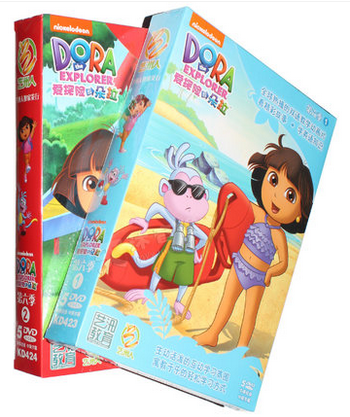 包邮 正版儿童启蒙英语dvd 爱探险的朵拉第六季1+2 动画片 10DVD
