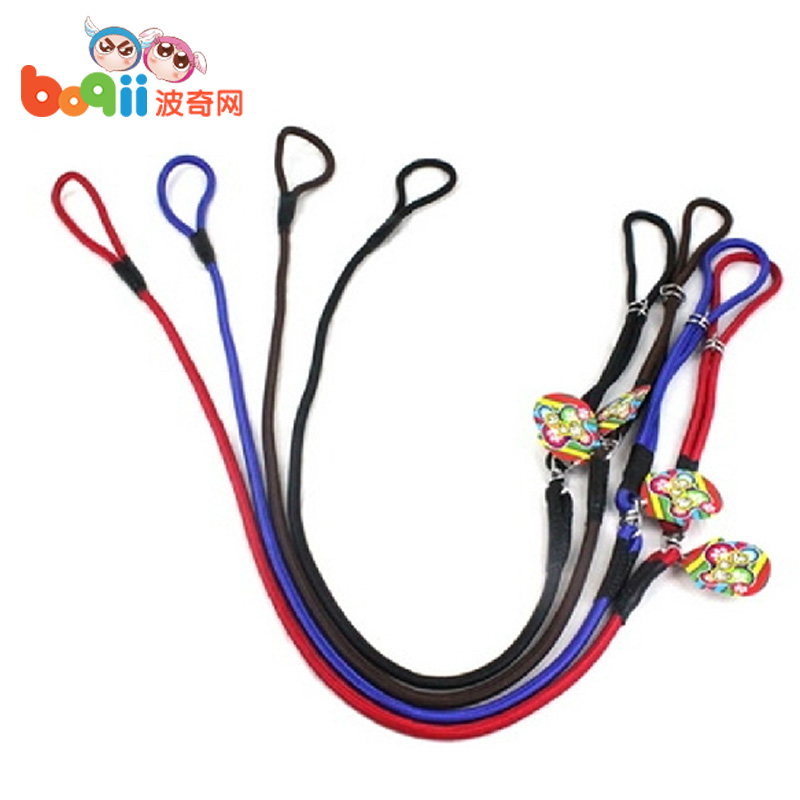 波奇网牵引绳怡亲家用皮质狗猫牵引绳加颈狗项圈牵引带泰迪狗链子