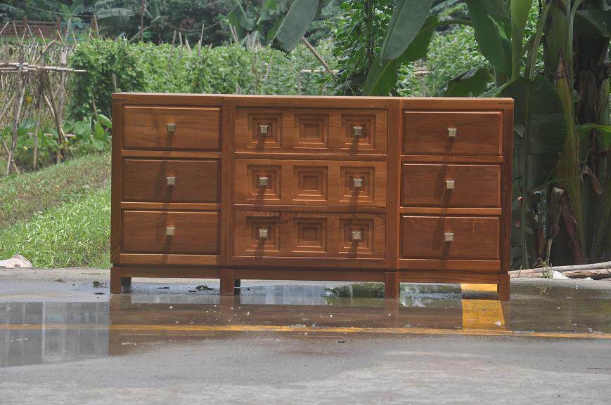 Burmese teak American country sideboard