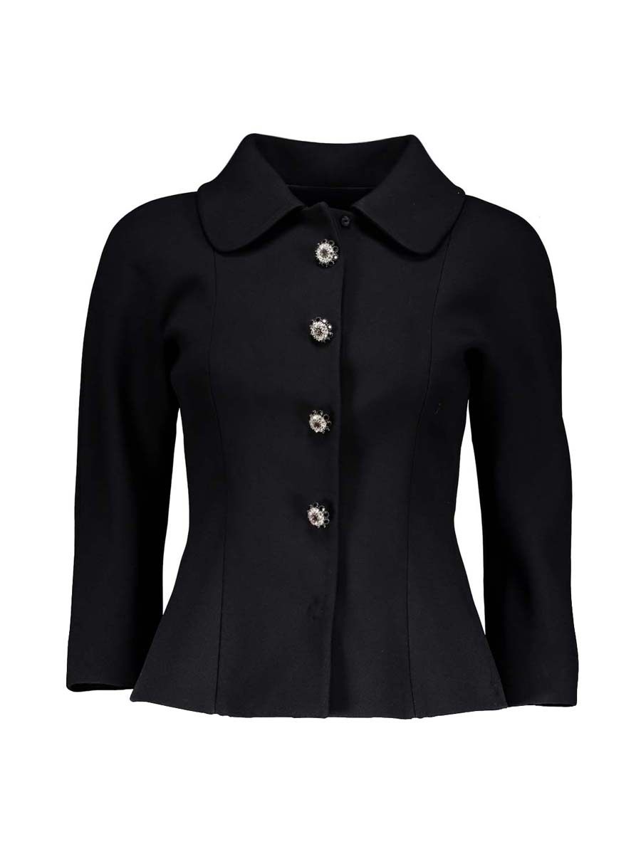 Dolce&Gabbana 黑色翻领修身七分袖外套