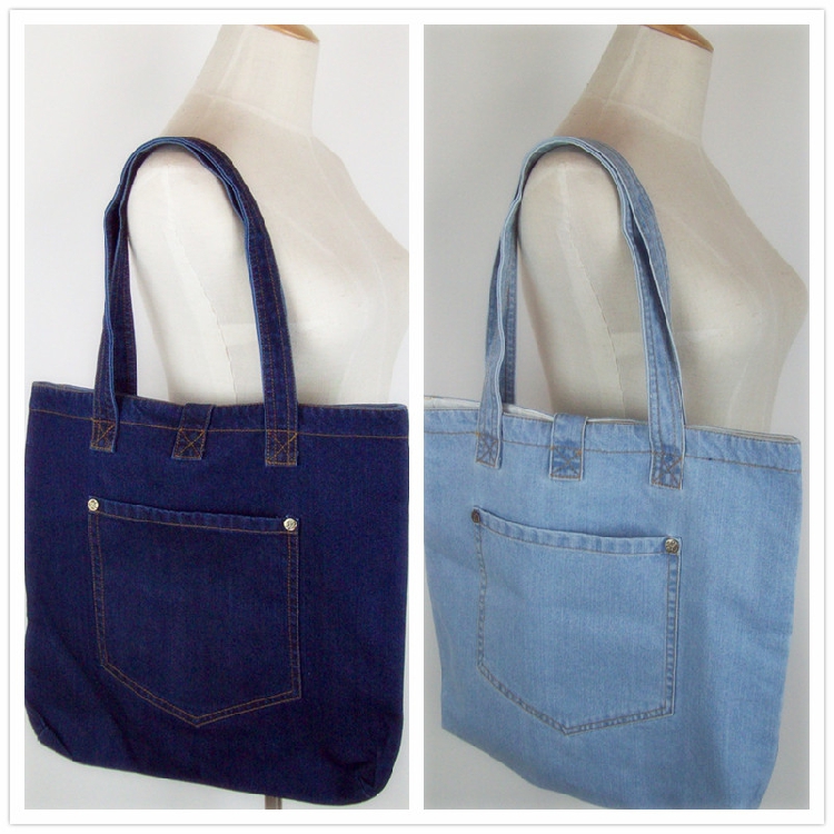 2022 men's and women's single shoulder bag denim bag big shopping bag canvas bag school bag mother bag bento bag tide