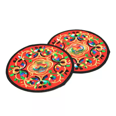 Exquisite embroidered coaster Yunnan gift tea art insulation mat fabric non-slip mat pair of round special placemats