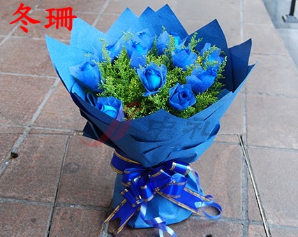 昆山鲜花店速递同城蓝玫瑰/蓝色妖姬七夕情人节亳州常熟太仓重庆