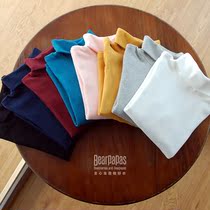 Children's cotton turtleneck winter children's clothing boys and girls long sleeve T-shirt bottoming shirt baby with lapel jacket