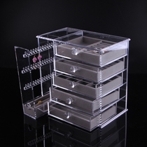 Transparent glass acrylic jewelry first jewelry storage box earrings earrings necklace storage drawer jewelry box