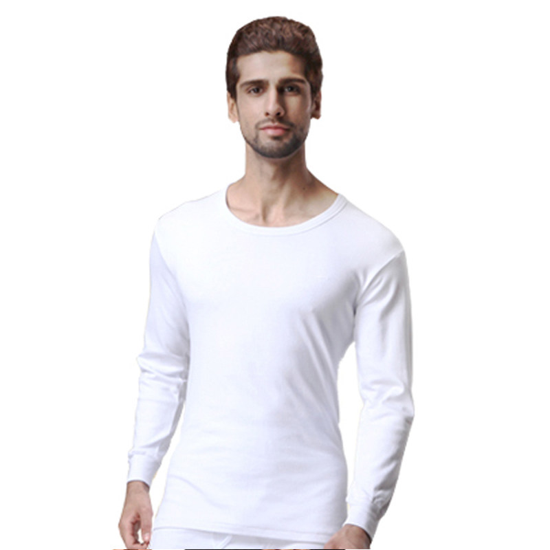 Pure cotton spring and autumn clothes bottoming heating clothes men's sanitary clothes tops single-piece thin section middle-aged and elderly people