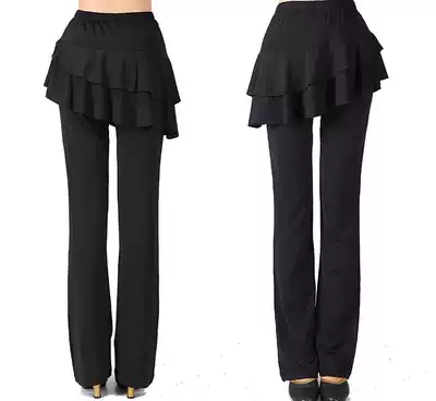 Dance pants Latin dance pants skirt women's practice clothing milk silk long pants New Square dance clothing micro-La skirt pants