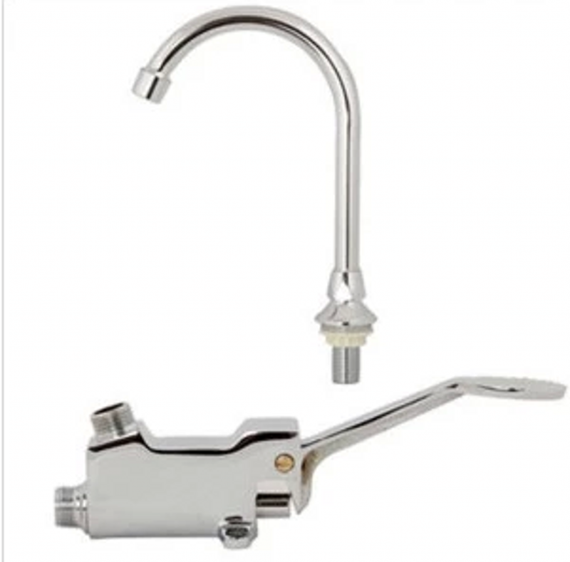 Full copper horizontal pedaled-foot basin tap foot tap water faucet medical foot tap public place tap