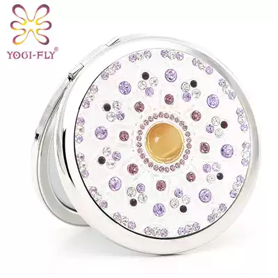 Yagerfi round portable makeup mirror star holding Moon folding portable Lady gift best friend gift customization